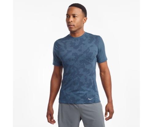 Tenis Saucony Ramble Short Sleeve Hombre Tops Ropa Ensign Azules México MX-607-XE